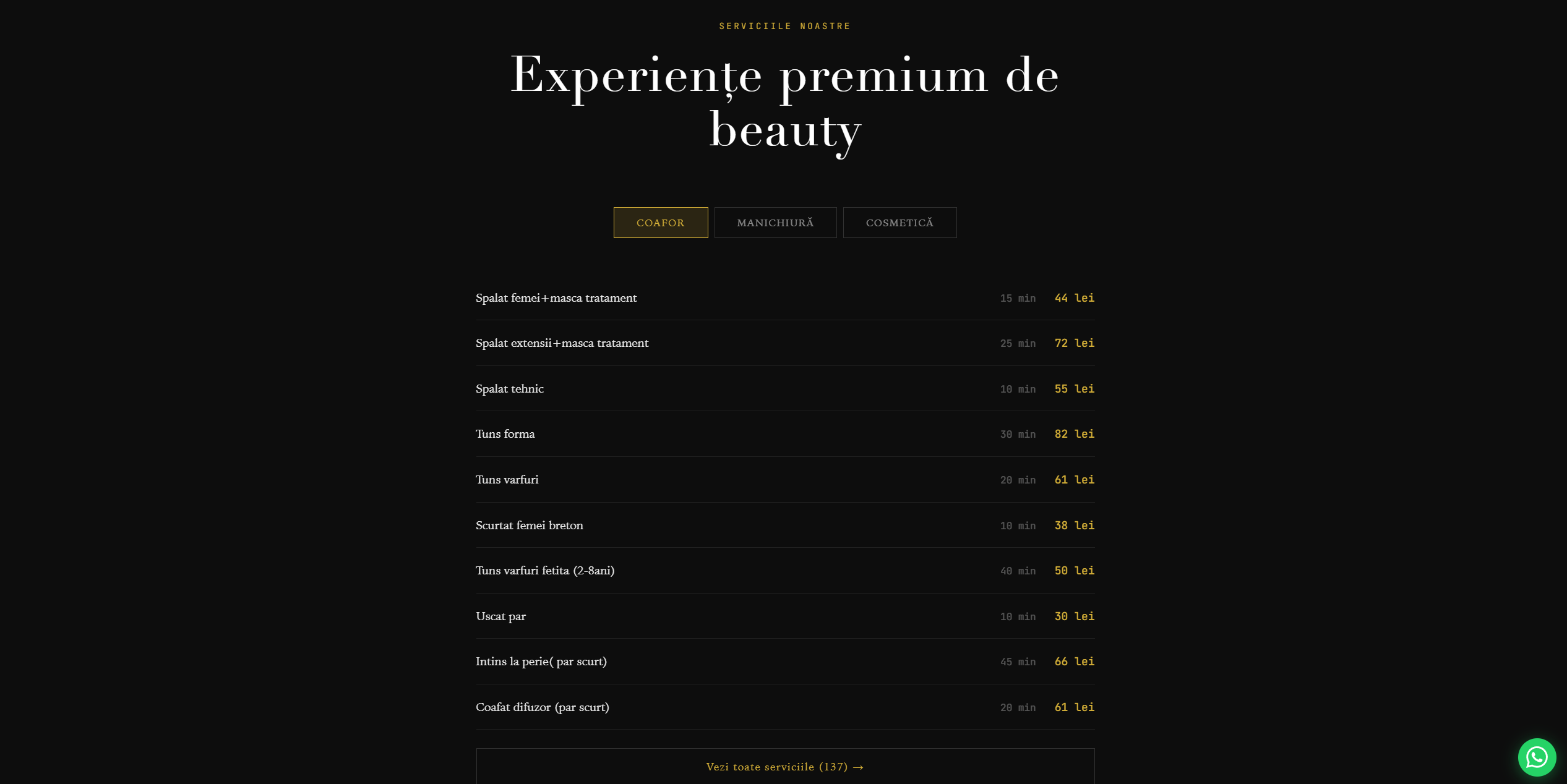 Dezvoltare site pentru salon beauty cu postari automate pe blog