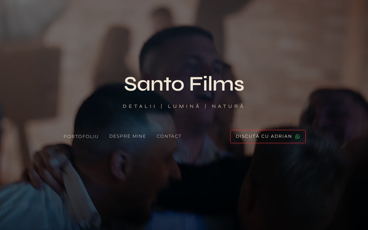 Site de Portofoliu Cinematic pentru Santo Films