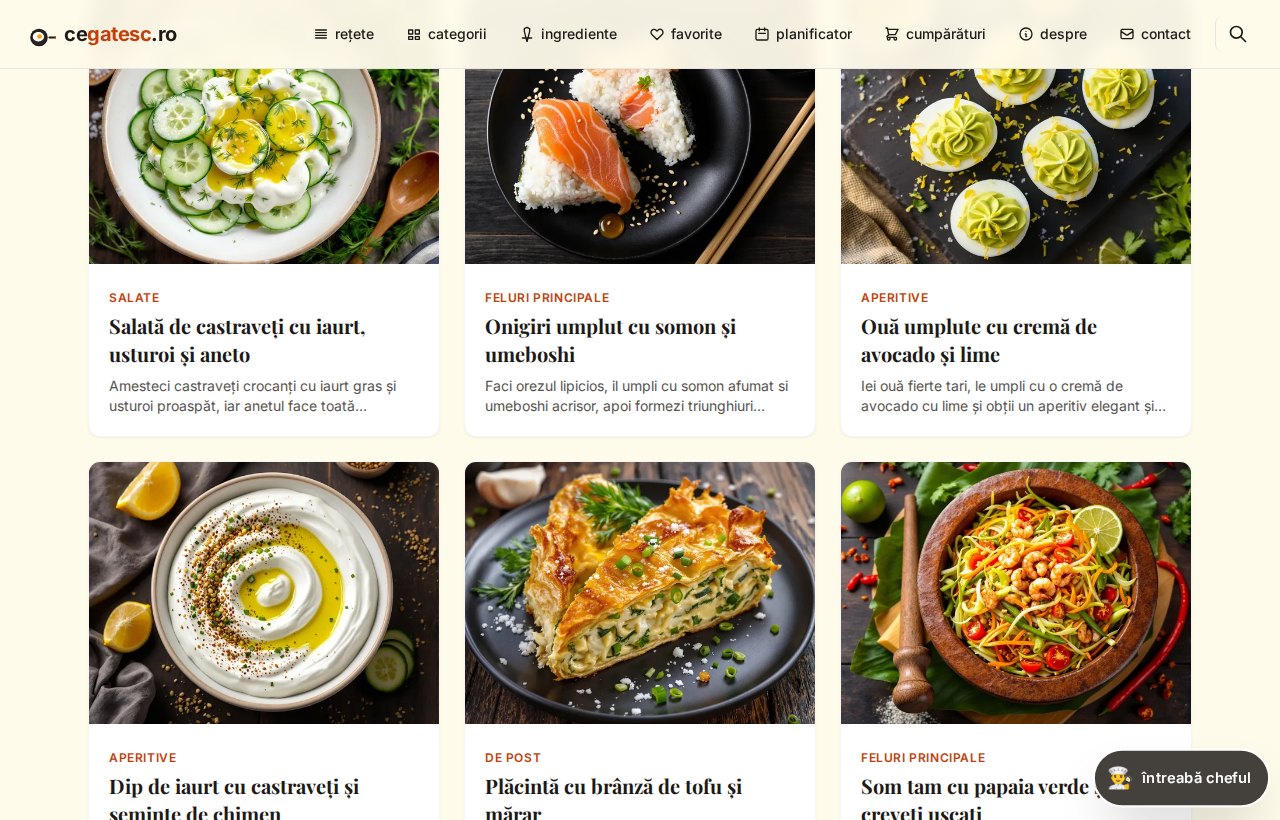 Recipe gallery with AI food photography